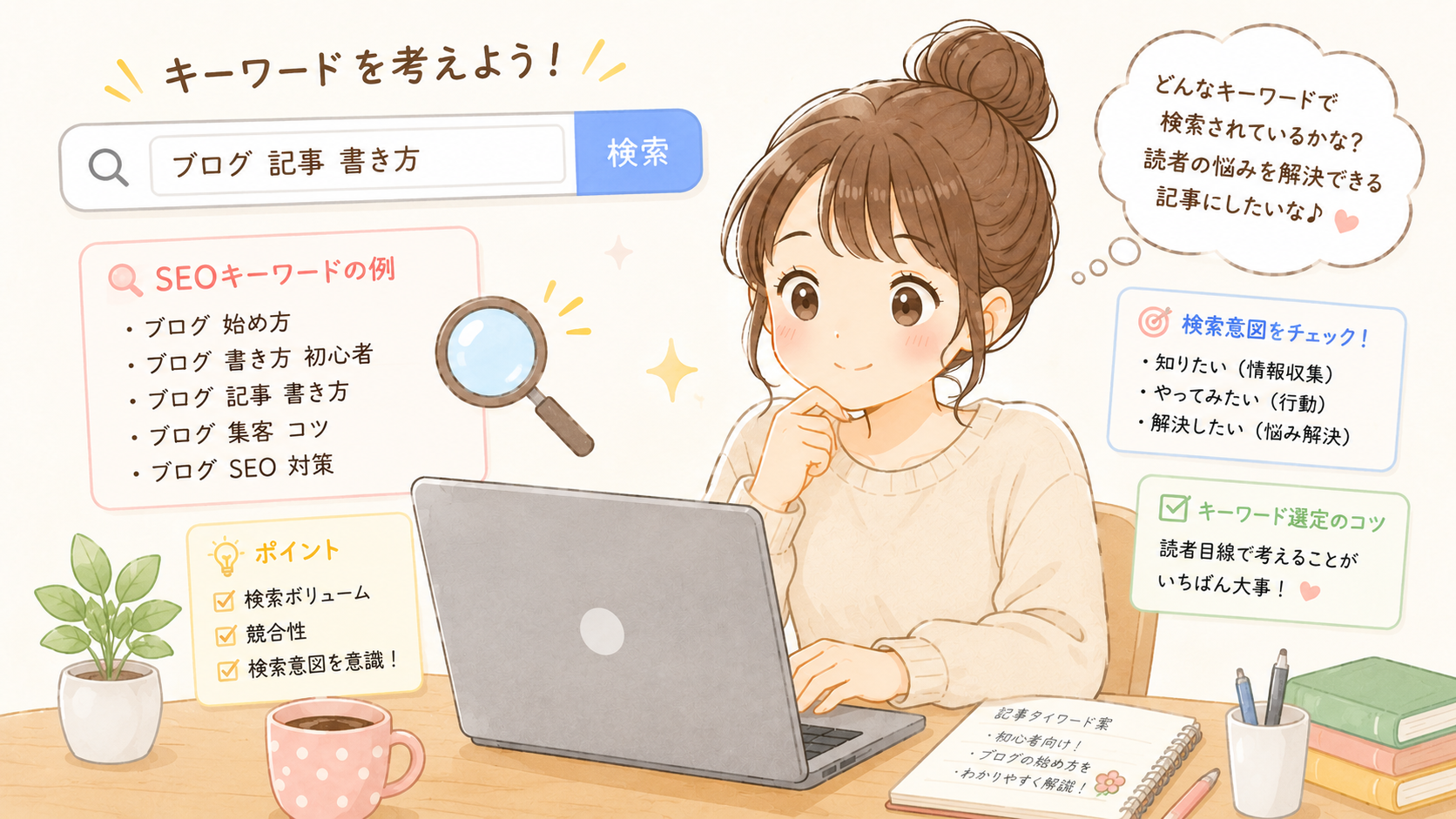 キーワードを考えている人物