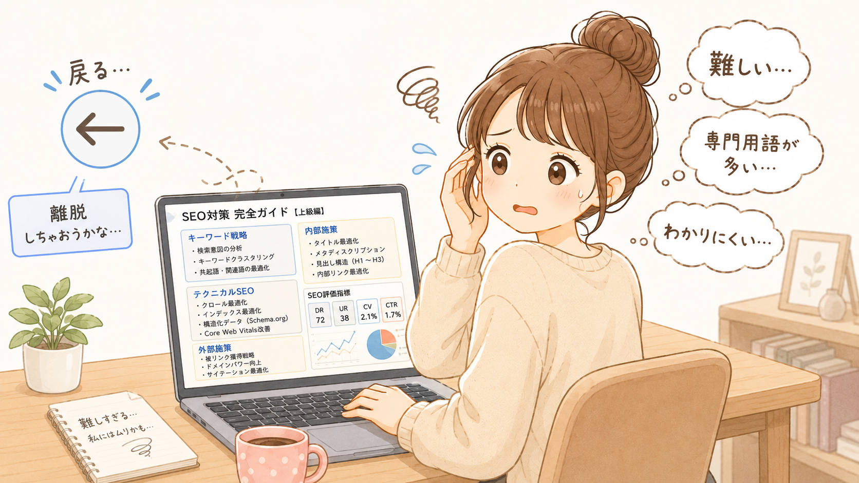 難しくて離脱するユーザー